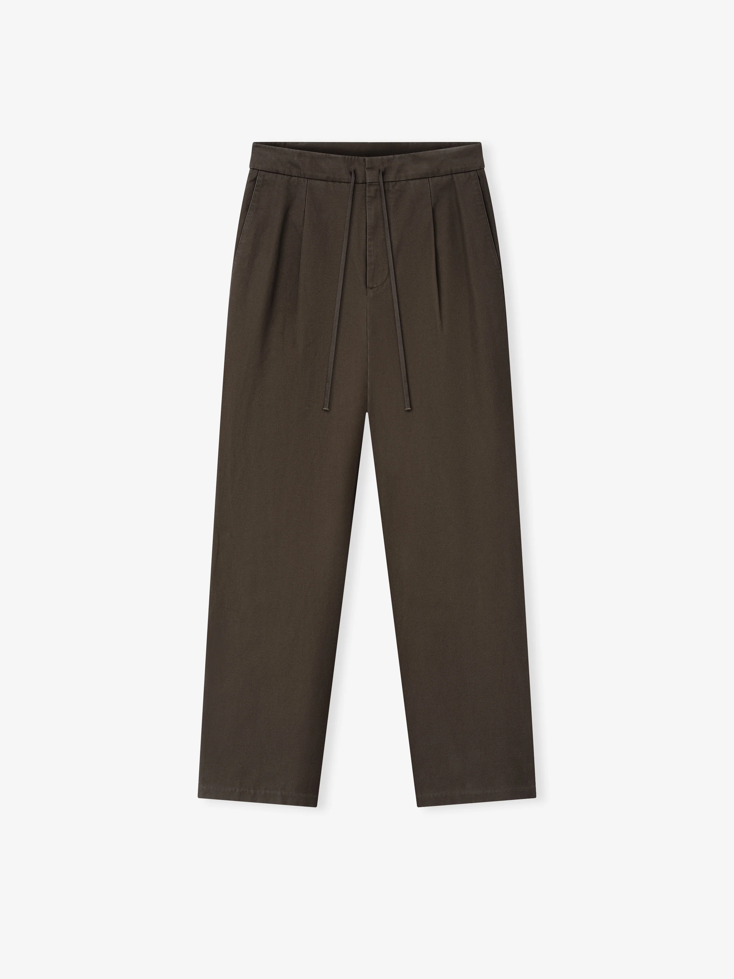 Cotton Canvas Pleat Front Pant