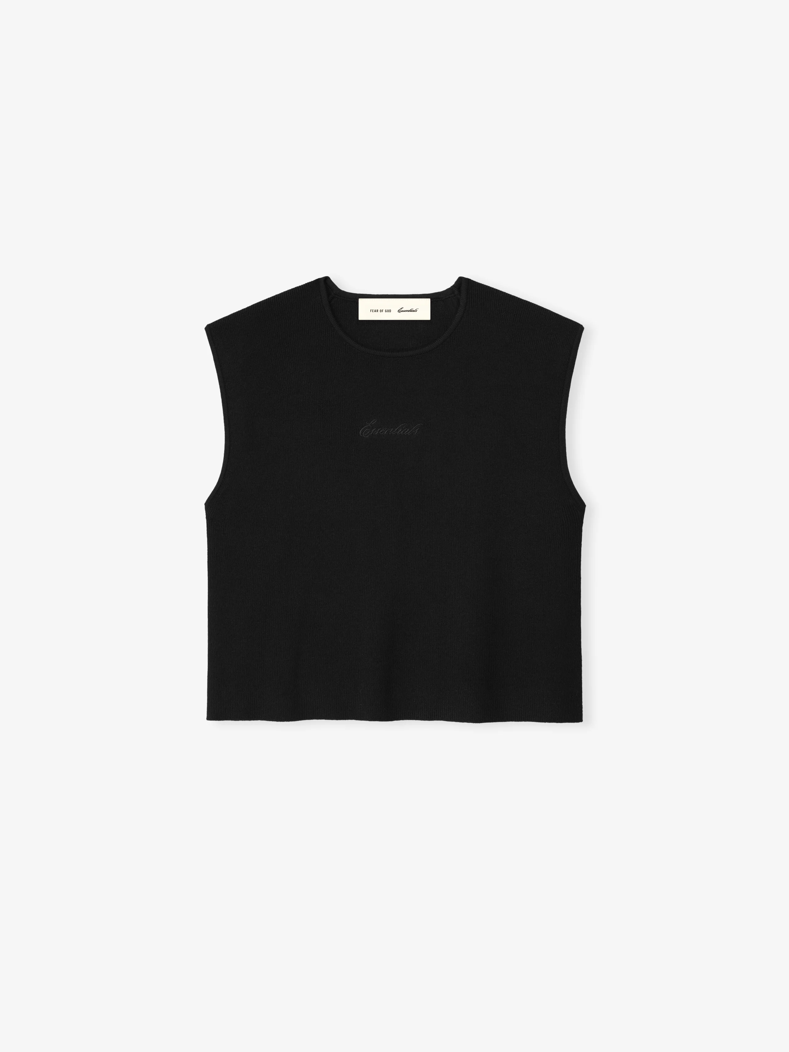 Womens Signature Rib Knit Cropped Top