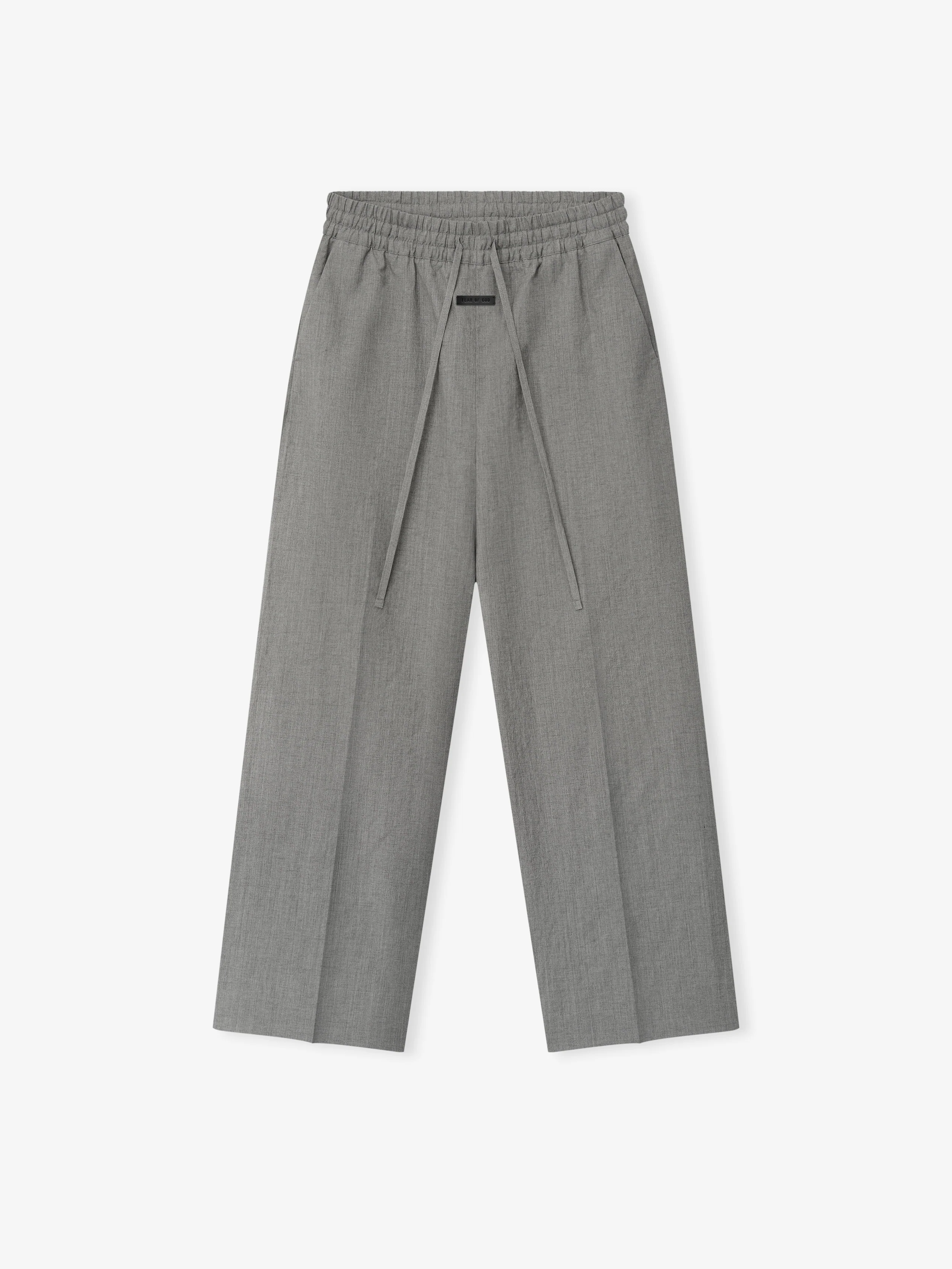 Wool Linen Wide Leg Drawstring Pants